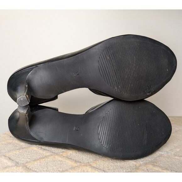 Coach And Four Heels Size 9 Black D'Orsay Peep Toe Bow Toe 3.5" Stiletto - Picture 12 of 12